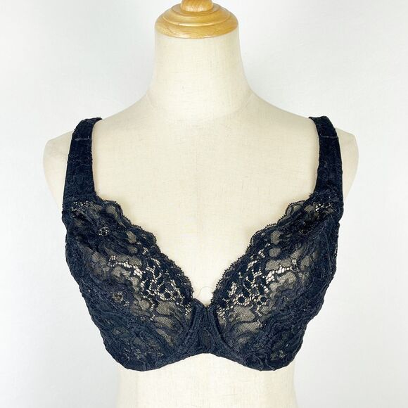 Wacoal Pure Inspiration Black Lace Bra Underwire 34DD - Picture 1 of 7
